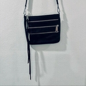 REBECCA MINKOFF Black and Silver Crossbody